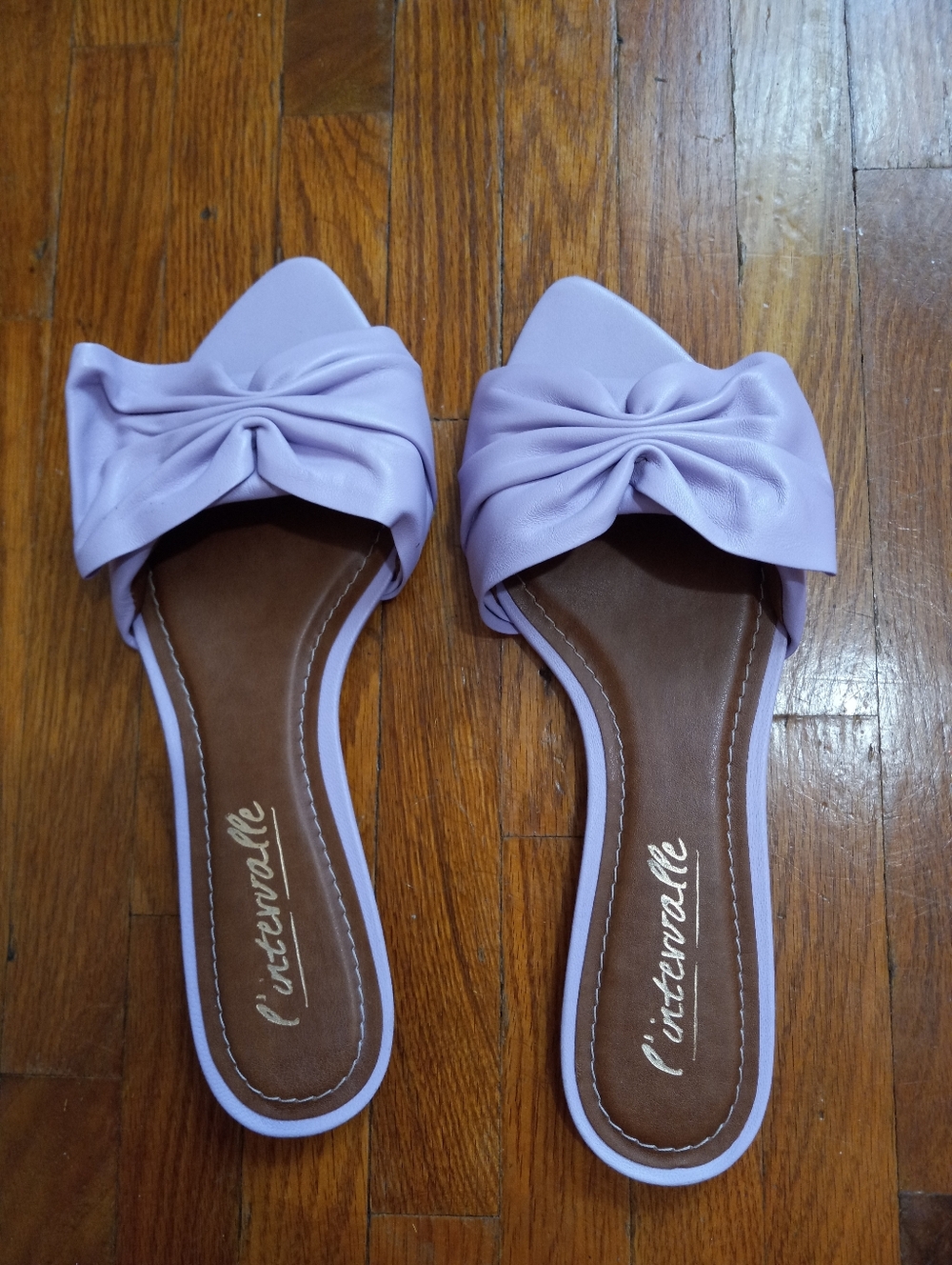 Lilac Leather Slide Sandals - Women's 41